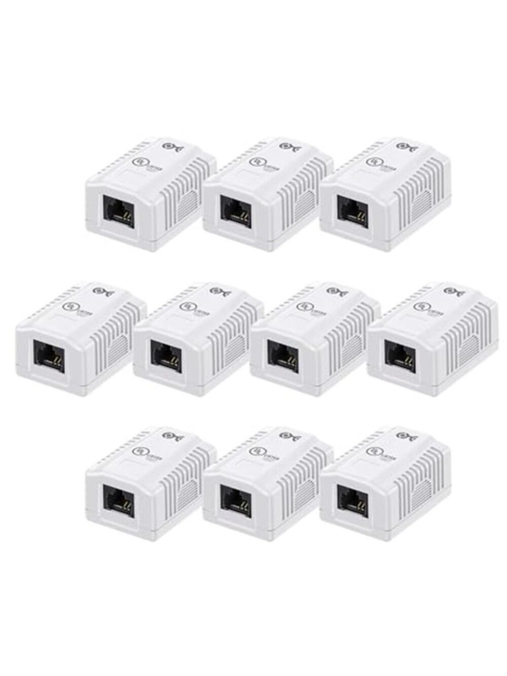 Cat6 Ethernet Surface Mount Box 1 Port RJ45 Network Jack Keystone Wall Outlet